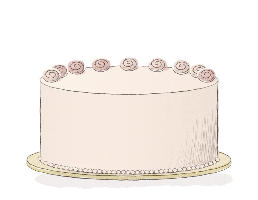 Pencil drawing of a 10-inch cake