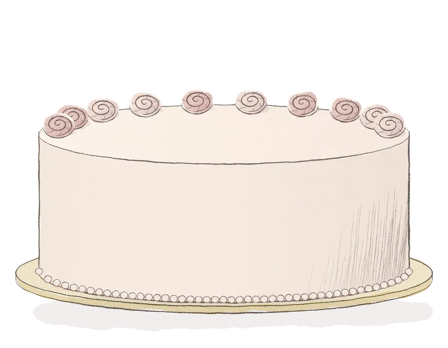 Pencil drawing of a 12-inch cake