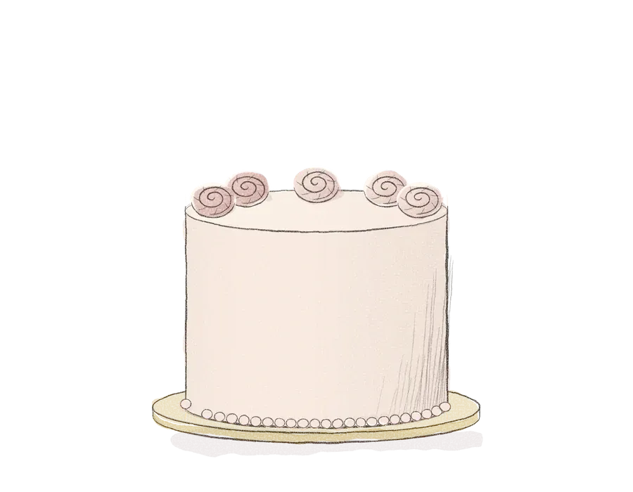 Pencil drawing of a 6-inch cake