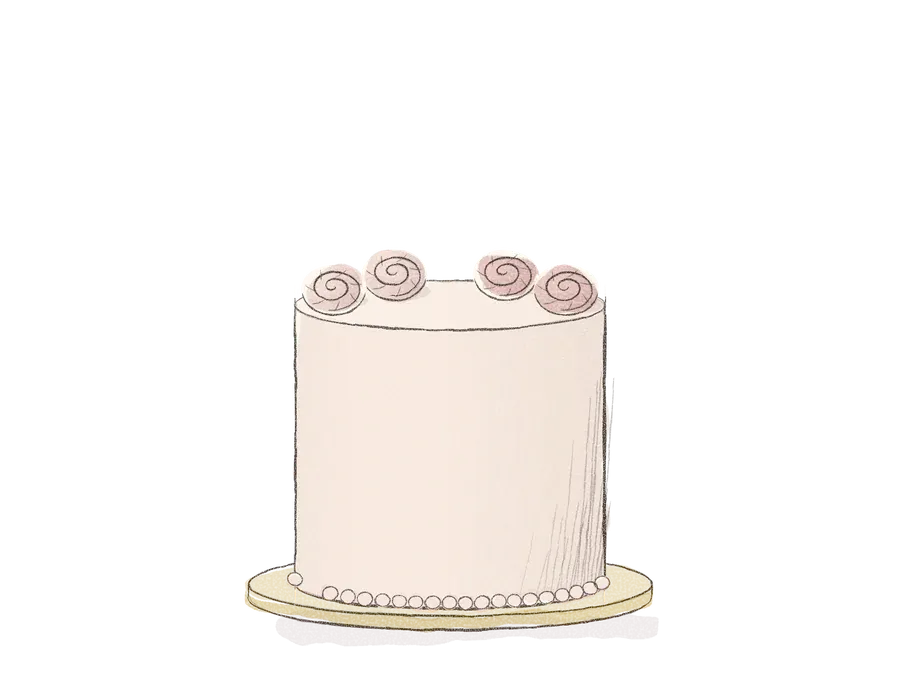 Pencil drawing of a mini cake